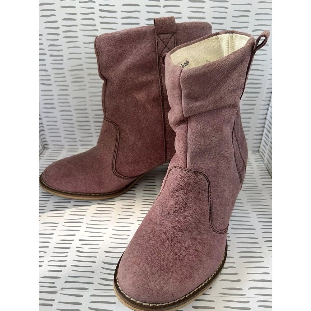 Lavorazione Artigiana for Sundance Italian Leather Slouchy Boots Mauve 39 8.5